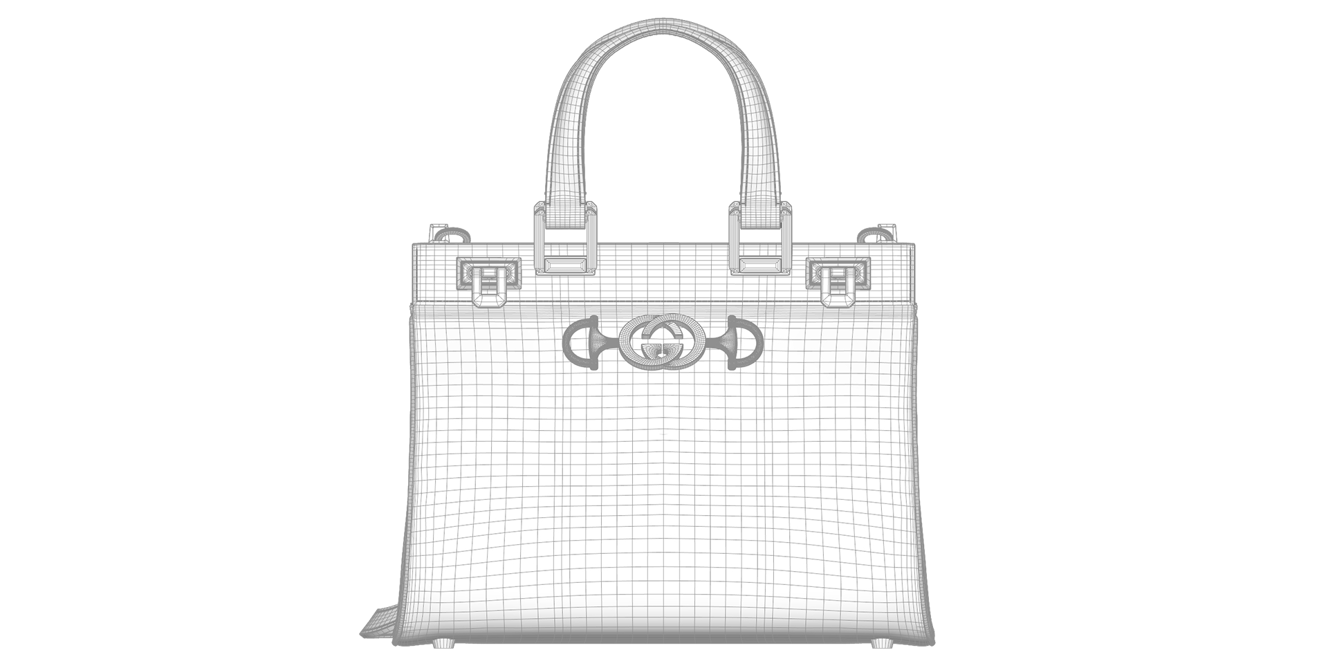 Gucci Bag 3D Scan Wireframe