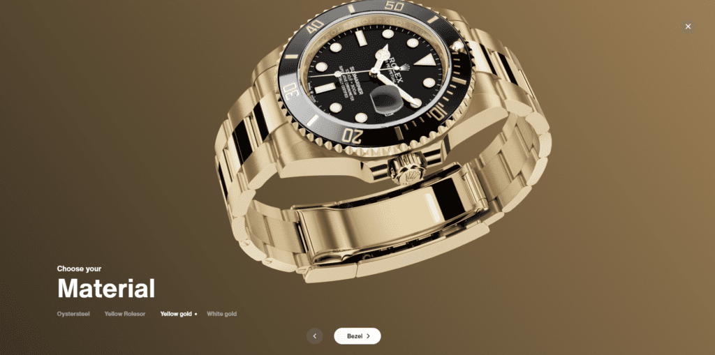Rolex 3D watch online configurator