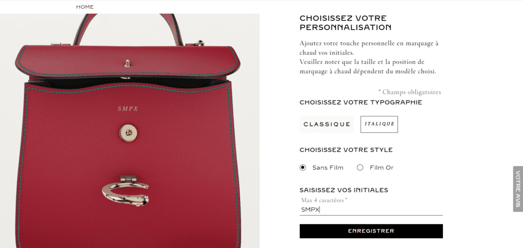 Cartier 3D handbag configurator
