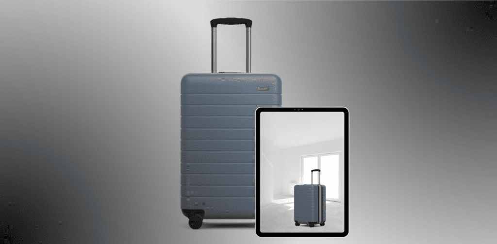 Illustration of an Away Travel suitcase in AR